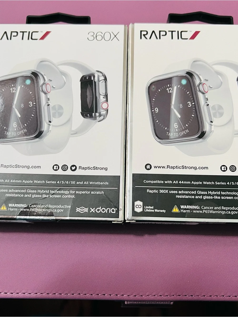 360X Clear Protective Smartwatch Case Accents 44 mm 2 packs